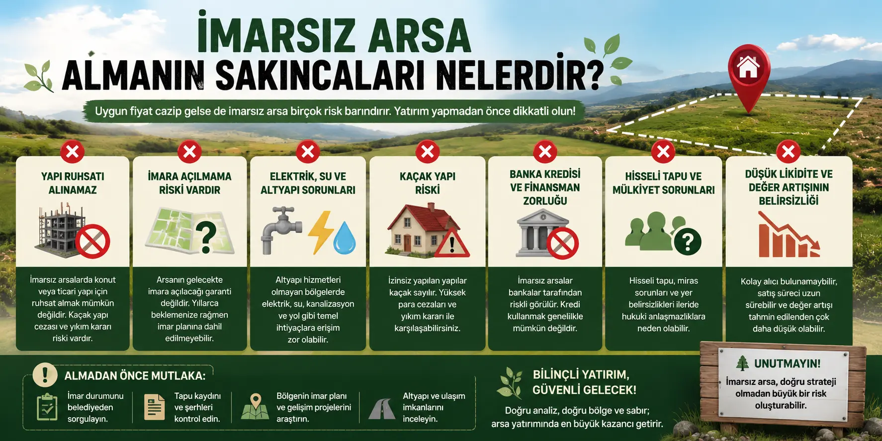 İmarsız Arsa Alınır mı? Riskleri ve Dikkat Edilmesi Gerekenler