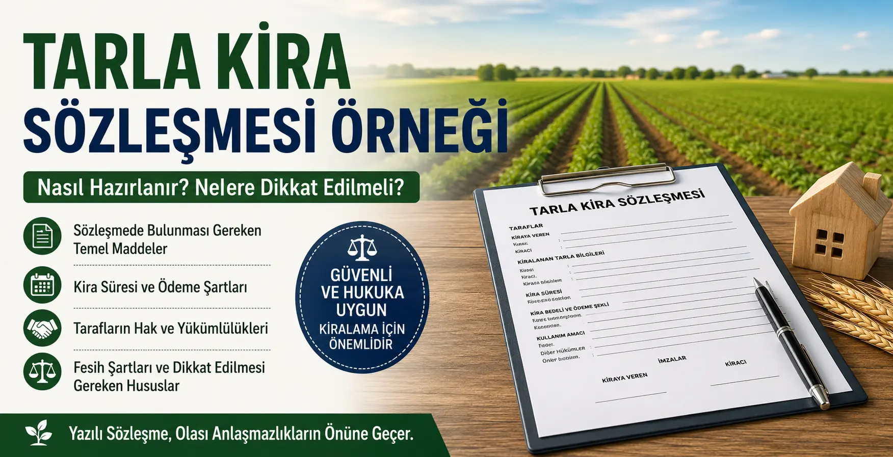 Tarla Kira Sözleşmesi Örneği (Word ve PDF) Nasıl Hazırlanır?