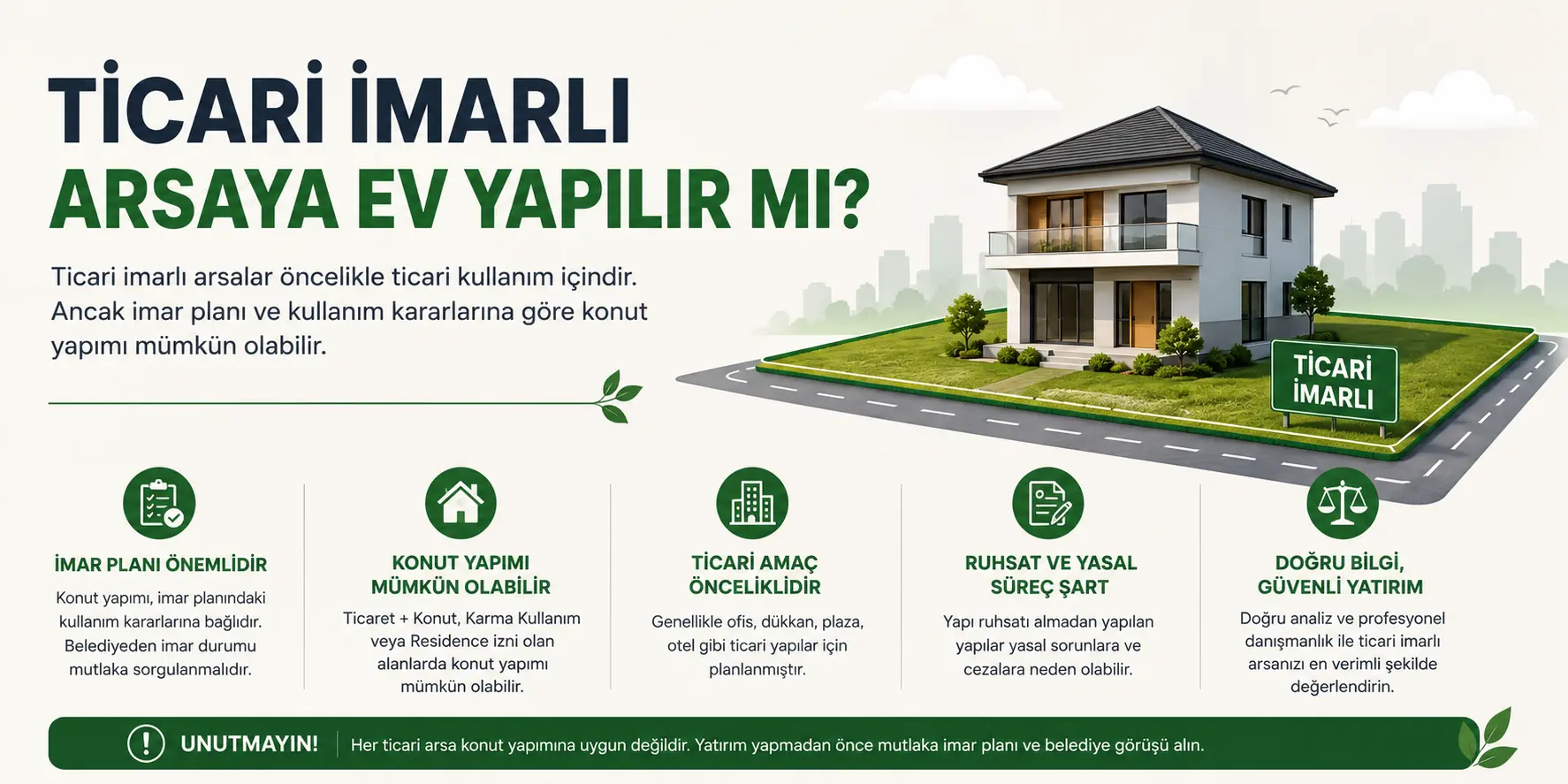 Ticari İmarlı Arsaya Ev Yapılır Mı?